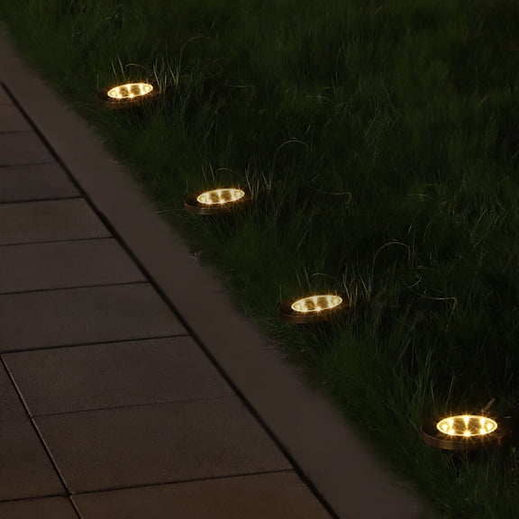 8 Pcs 8 LED Solar Landscape Lights Waterproof Outdoor Yard Light Auto On&Off