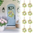 thumbnail image 1 of 8 Pcs 8" Mini Easter Wreaths for Kitchen Cabinet, Small Spring Artificial Easter Egg Wreath with Ribbon Bow for Window Front Door Table Centerpiece Farmhouse Decor, 1 of 7