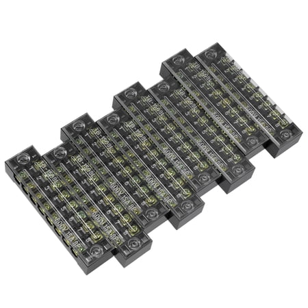 8 Pcs 8 Positions Dual Rows 600V 15A Cable Barrier Block Terminal Strip TB-1508L