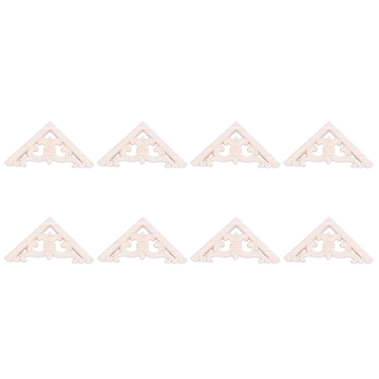 8 Pcs 8 x 8cm Wood Carved Corner Onlay Applique Decor Furniture Craft Unpainted