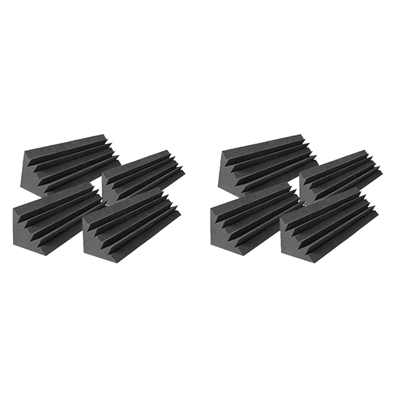 8 Pcs Acoustic Panels Studio Soundproof Foam,Sound Treatment Bass Trap Corner,Sound Wedges,12X12X48cm