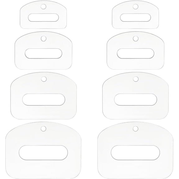 8 Pcs Acryic Belt Template Groove Quilting Templates for 1.2/1.5/1.7/2 Inch Belts Clear Sewing Ruler Belt Measurement Tool for Leather Belt Cloth Waistband