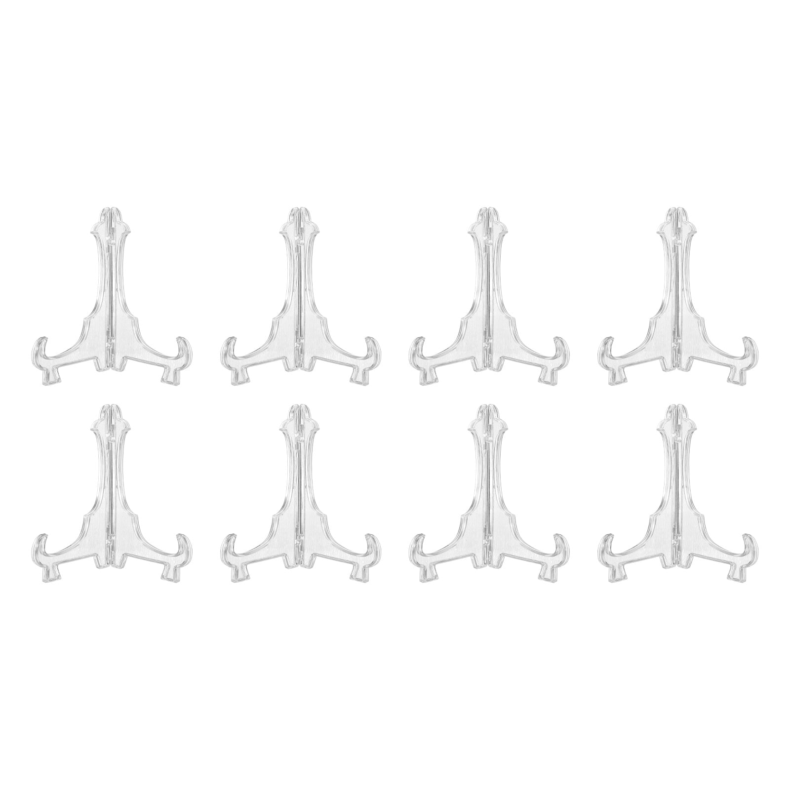 8 Pcs Acrylic Easels Plate Stands, 6.3 Inch Folding Plate Display Stands Holder Easels Plate Holders for Display Frames Decorative Picture Frame Magazine, Clear