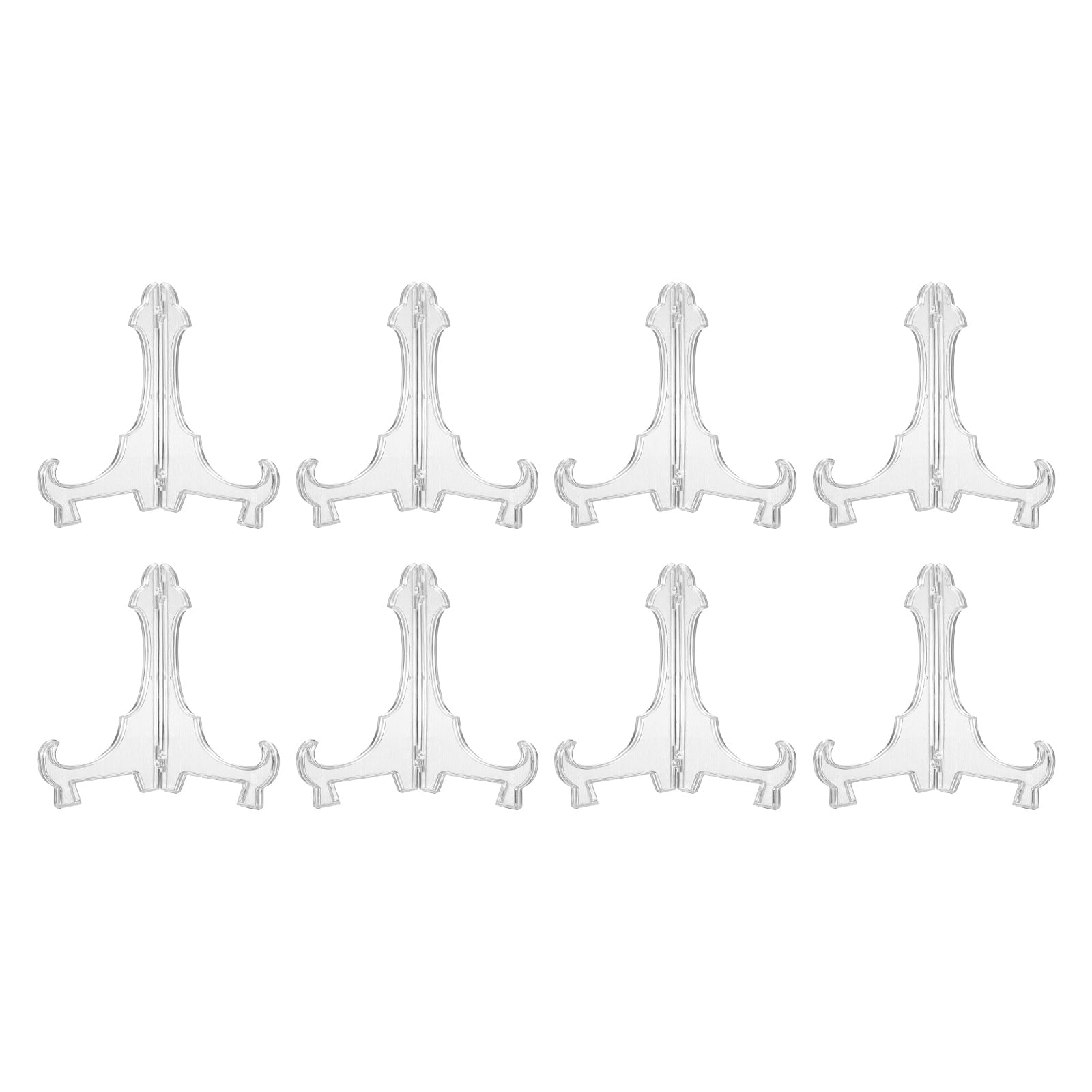 8 Pcs Acrylic Easels Plate Stands, 7.87 Inch Folding Plate Display Stands Holder Easels Plate Holders for Display Frames Decorative Picture Frame Magazine, Clear