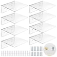 thumbnail image 1 of 8 Pcs Acrylic Floating Shelves, Clear Wall Shelves for Storage and Display, Small Wall-Mounted Shelves, Includes Screws and Plastic Clips for Easy Installation, 1 of 6