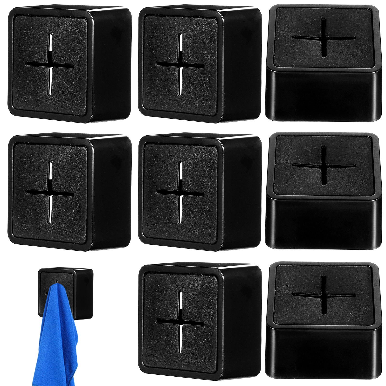 8 Pcs Adhesive Tea Towel Holder Kitchen Organizer Holders Mounted