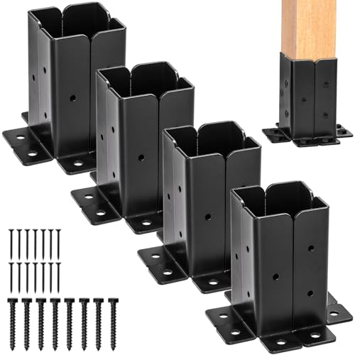 8 Pcs Adjustable Deck Post Anchor Base Brackets Fit 1.5x1.5, 2x2, 2x4