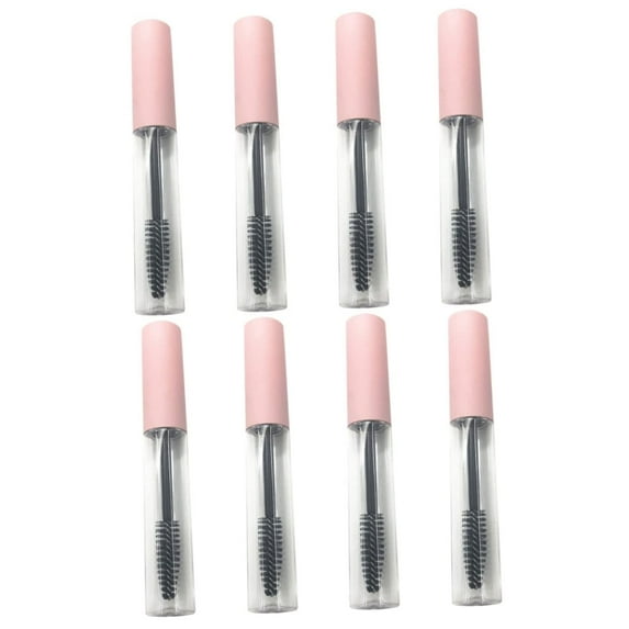 8 Pcs Air Traffic Control Dispenser Container Makeup Lip Gloss Clear Container Empty Mascara Bottles Eyelash Brush Refillable Clear Bottles Lip Glazes Tubes Mascara Bottles The Pet