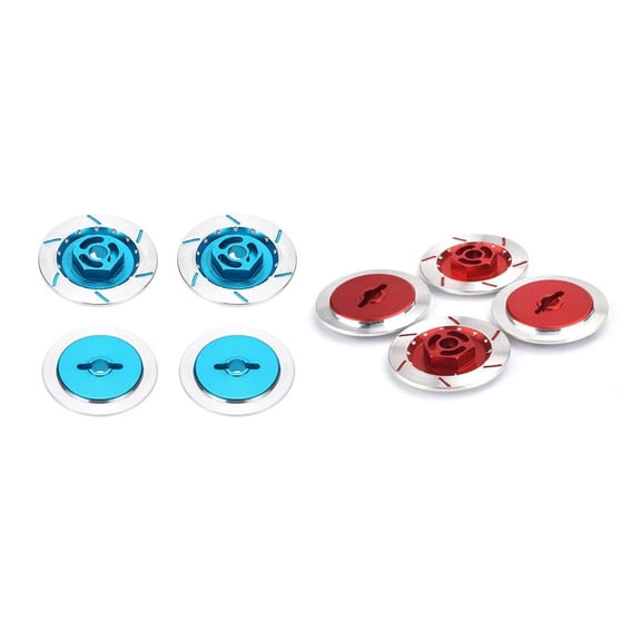 8 Pcs Aluminum Alloy Brake Disc Wheel Rim Box Metal Hex Adapter 12MM for RC 1/10 Car Fly Fish Truck 94123 94122 D4 ,4 Pcs Red & 4 Pcs Blue