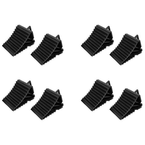 8 Pcs Antislip Vehicle Car Truck Wheel Tire Chock Stop Block Black,8 pcs x Non-slip mat,Black