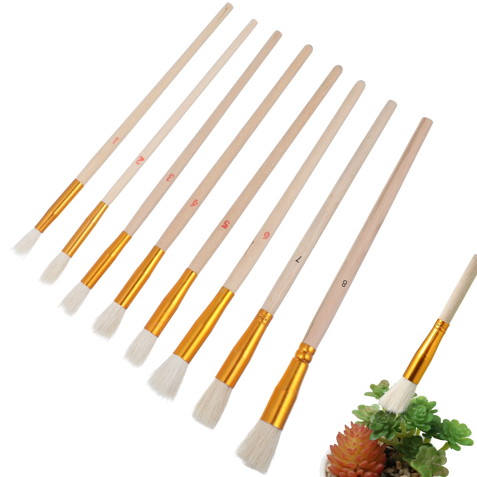 8 Pcs Artificial Chalk Pollinator Tool Self Pollination House Plants Fruit Flower Brush Tree