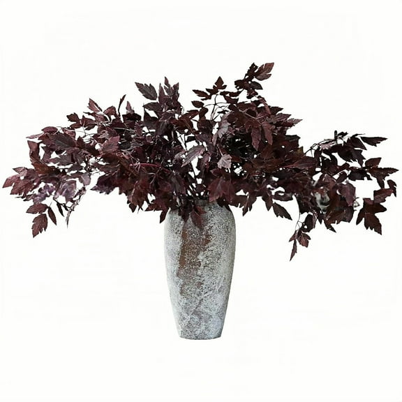 8 Pcs Artificial Fall Greenery Branches, 23" Faux Burgundy Fall Artificial Flower with Long Stems for Vase, Burgundy Halloween Thanksgiving Autumn Centerpiece Decor