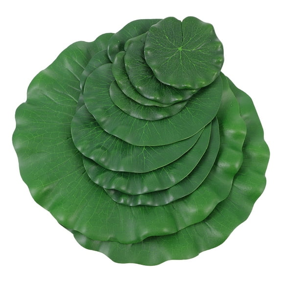 8 Pcs Artificial Lotus Leaf Water Decorations Pond Plants Live Lily Pad Float Green