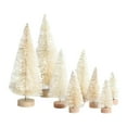 thumbnail image 1 of 8 Pcs Artificial Mini Christmas Trees, Miniature Pine Trees Sisal Trees with Wood Base Tabletop Christmas Tree for Christmas Xmas Holiday New Year, Home Table Craft Decorations,Z1-White, 1 of 3