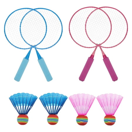 8 Pcs Badminton Racket Badminton Training Tool Outdoor Sports Playing Toy Set for Children (2 Racket, 2 Badminton Balls)