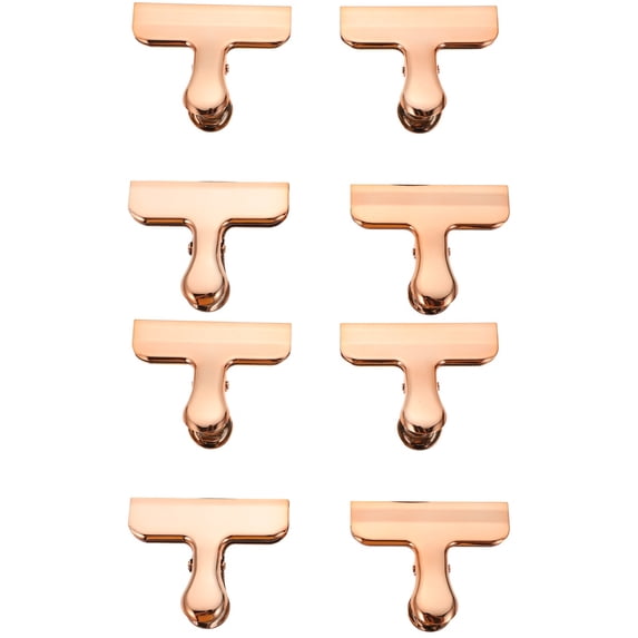 8 Pcs Bag Clips for Food Snack Stainless Steel Seal Rose Gold Pocket