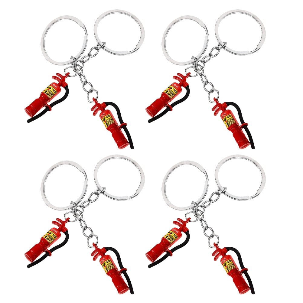 Pcs Bag Pendant Keyring Fireman Prayer Keychain Red