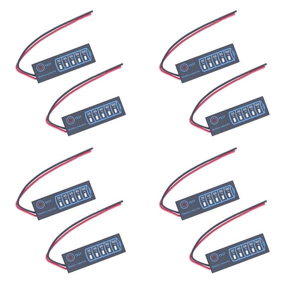 8 Pcs Battery Level Indicator 3S Ternary Lithium Battery Lithium Iron Phosphate Lead-Acid Battery Capacity Display Meter