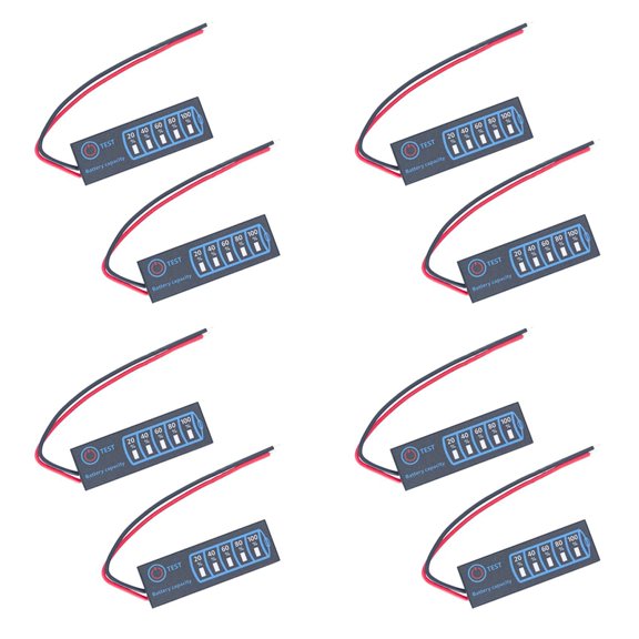 8 Pcs Battery Level Indicator 3S Ternary Lithium Battery Lithium Iron Phosphate Lead-Acid Battery Capacity Display Meter