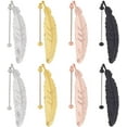 thumbnail image 1 of 8 Pcs Beadable Bookmarks DIY Metal Blank Bar Bookmark for Beads 4 Colors Filigree Feather Modern Bookmark Craft Zinc Alloy Bookmarks Pendant Bar for Student Teacher Supplies, 1 of 7