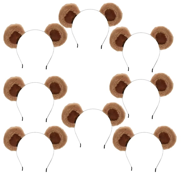 8 Pcs Bear Ears Headband, Cute Fluffy Plush Headbands, Hair Accessories for Women