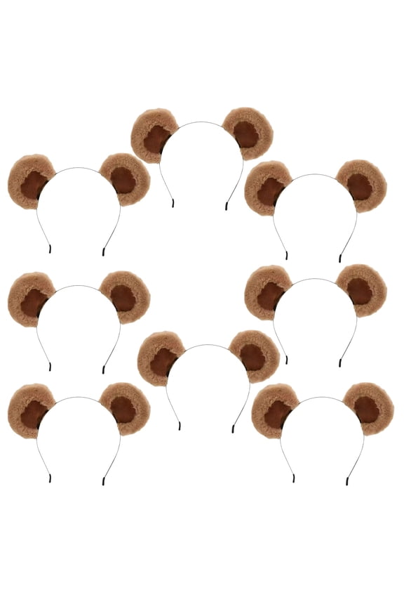 8 Pcs Bear Ears Headband, Cute Fluffy Plush Headbands, Hair Accessories for Women