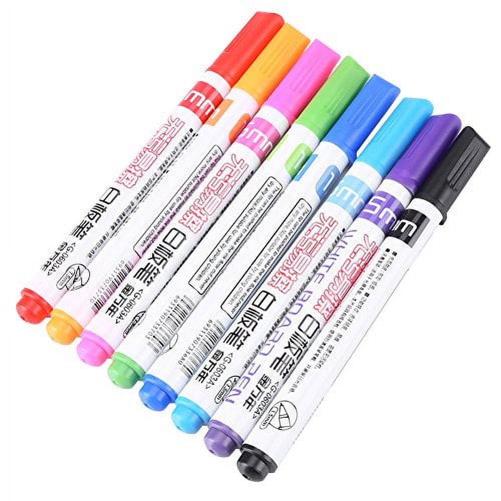 Eccomum 8 Colors Dry Erase Markers with Eraser Home Office Classroom  Portable Low Odor Whiteboard Pen Set for Glass/Whiteboard/Plastics/Porcelain  