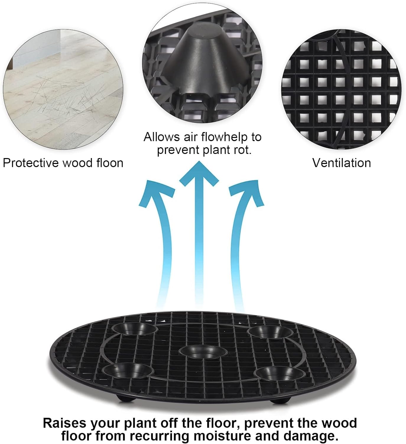 8 Pcs Big Potted Plant Stands, 12 Inch Patio & Deck Floor Protector