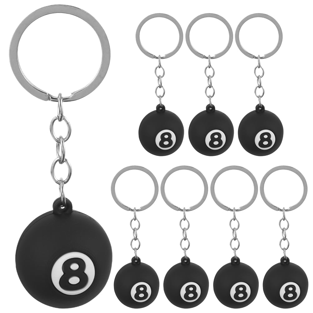 8 Pcs Billiards Keychain Exquisite Pool Ball Keychains Reuseable Utility Ring Holiday Bag