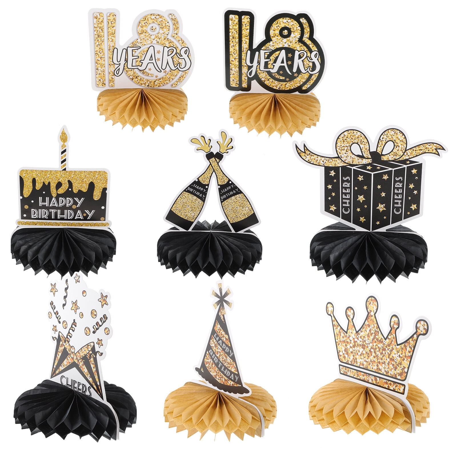 8 Pcs Birthday Tables Centerpieces Decorations for Anniversary 80th