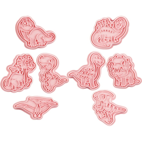8 Pcs Biscuit Mold Stamps Animal Cookie Cutter Crackers Molds for Baking Plastic Cutters Kids Child