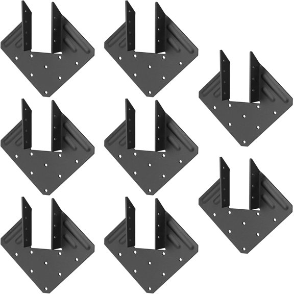 8 Pcs Black Hurricane Tie for Actual Size: 2"x4" Rough Post,Inner Width:50.8mm,13 Gauge (Thickness 2.2 mm) Rafter Clip