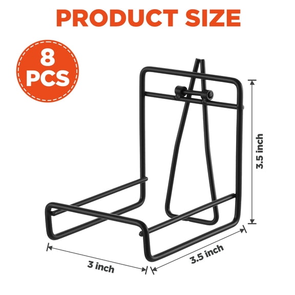 8 Pcs Black Metal Coaster Holder Display Stand Caddy for Round and Square Coasters