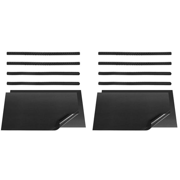 8 Pcs Black Oven Shelf Silicone Rack Guard + 4 Non Stick Liners Mat for Keeping Clean and Protecting