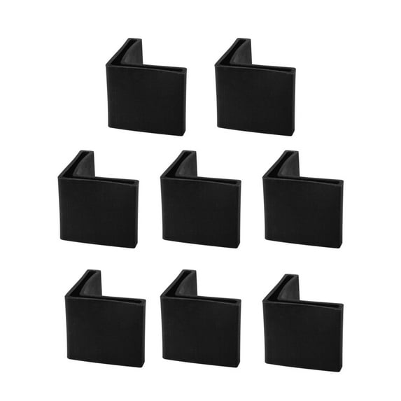 8 Pcs Black Plastic Angle Iron Foot Pad L Shaped Edge Leg Cover 25mmx25mm