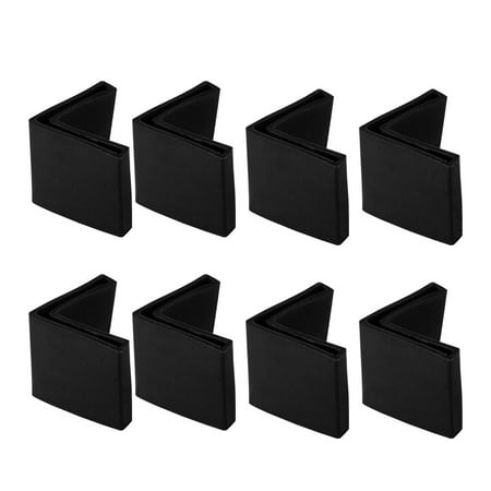 8 Pcs Black Soft PVC Angle Iron Foot Pad L Shaped Edge Leg Cover 45mmx45mm