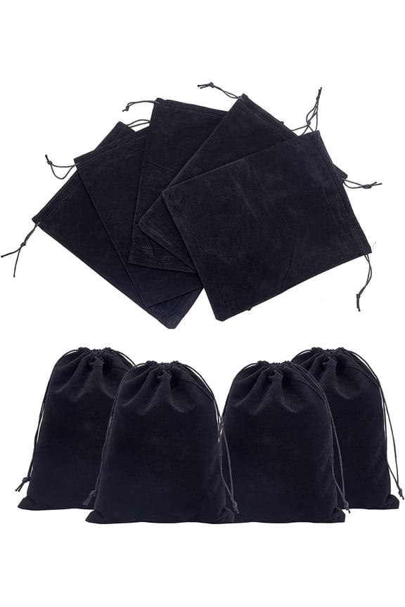 8 Pcs Black Velvet Bags with Drawstrings 7.879.72" Large Velvet Pouch Velvet Jewelry Bags Big Wrapping Bags Drawstring Jewelry Pouches for Wedding Favors Christmas Party Favors Birthday DIY