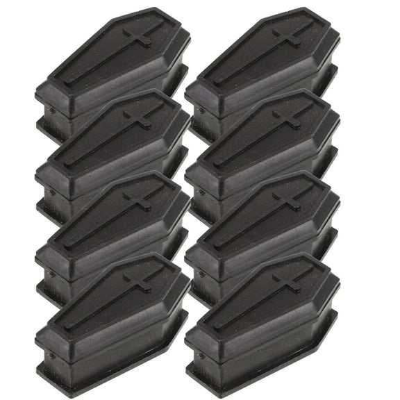 Worgeous Coffin Box Models for Halloween at Home Black Plastic Lightweight Portable 8Pcs