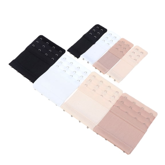 8pcs Women's Bra Extenders Brassiere Extension Hooks Bra Underwear Extension Buckles 2/4 Hooks Bra Extenders(White/Black/Skin Color/Apricot)