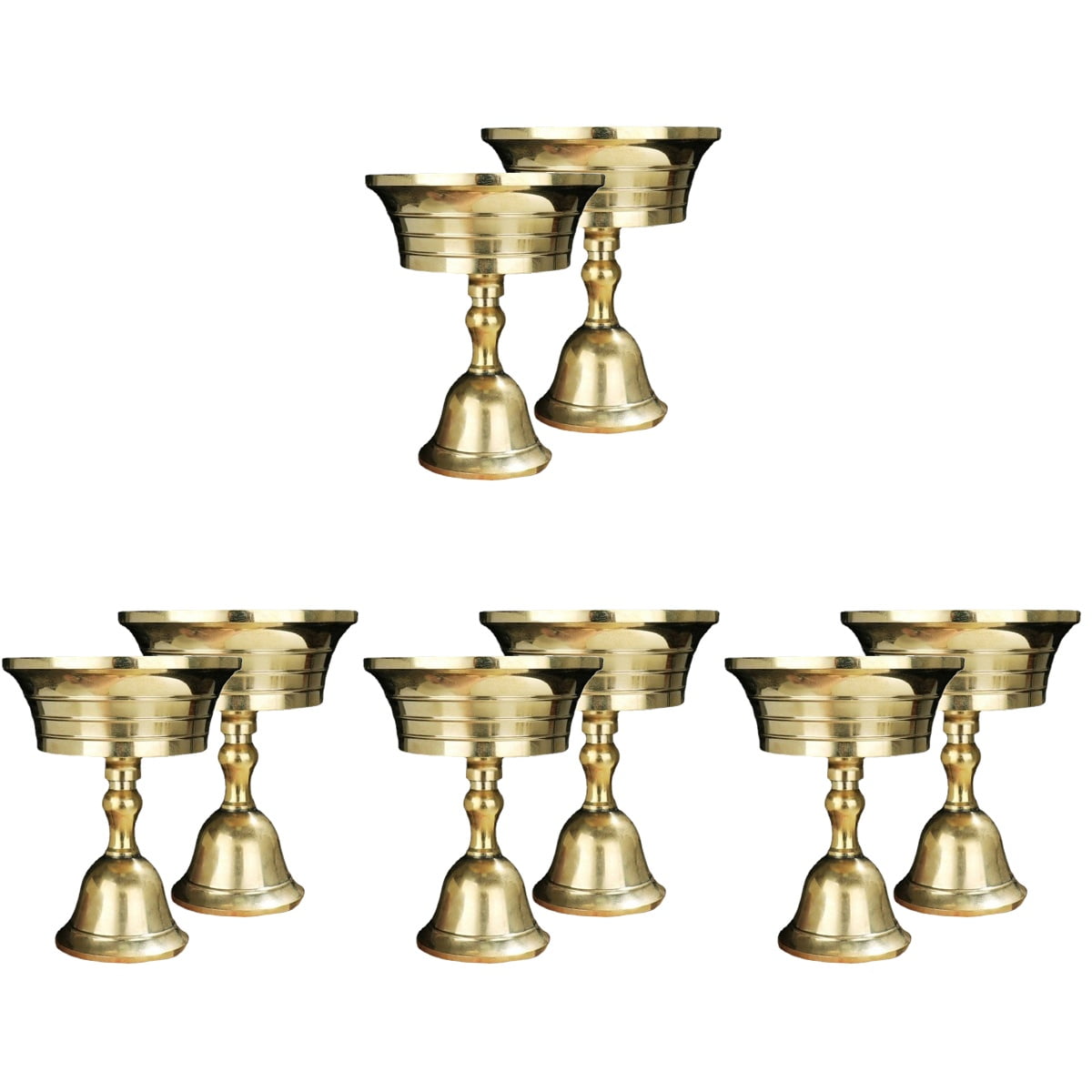 8 Pcs Brass Ghee Lamp Holder Decor Candlesticks Buddhist Oil Lamp