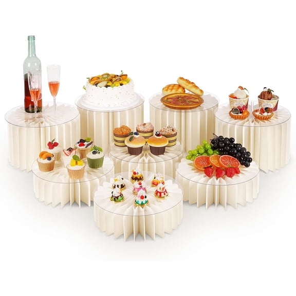 8 Pcs Buffet Risers, Food Risers for Buffet Table, White Food Display Risers for Party Buffet Risers and Stands for Show Catering Desserts, Food, Jewelry (8 Pcs)