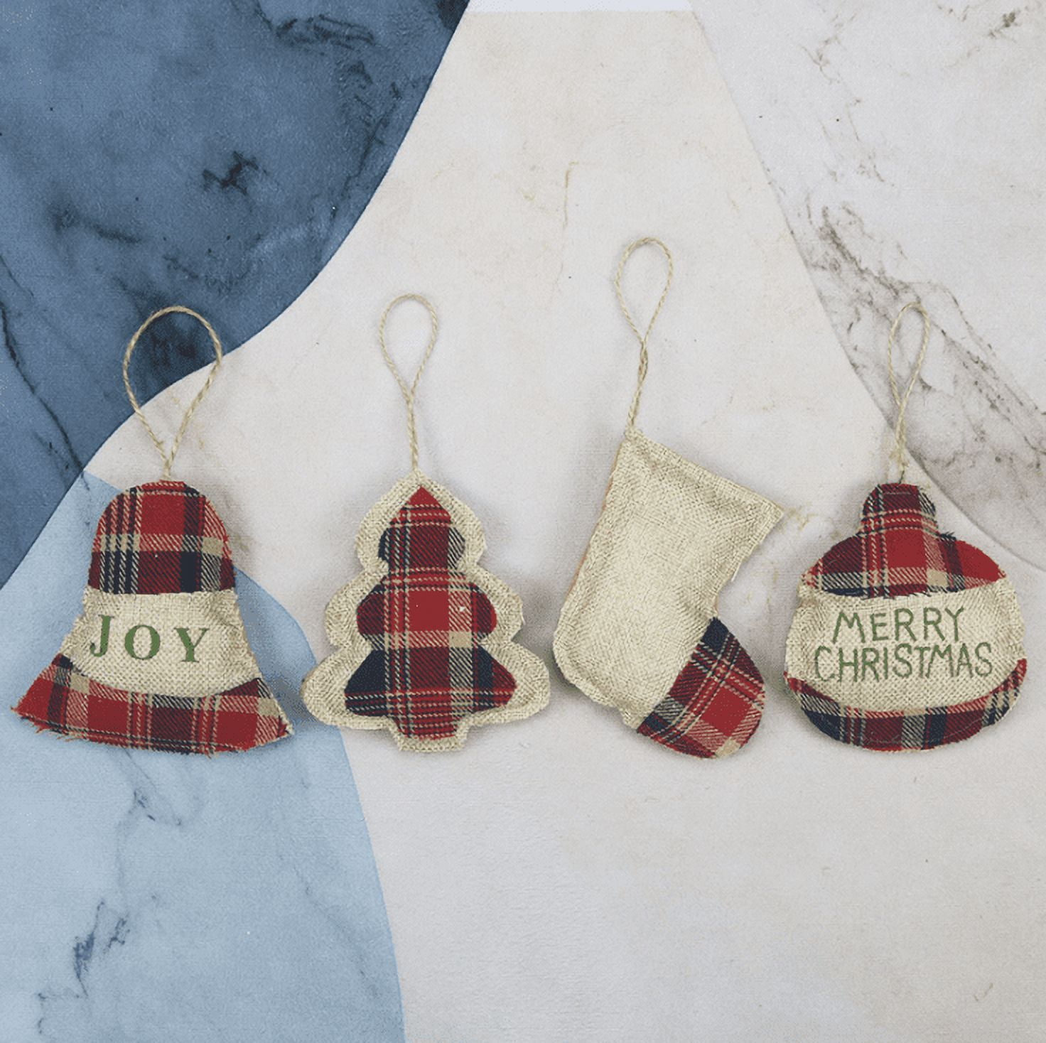 8 Pcs Burlap Christmas Ornaments 2020 Set, Funny Unique Mini Christmas