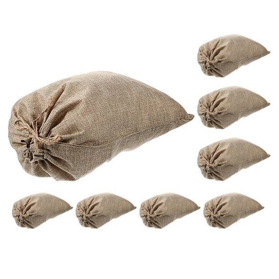 8 Pcs Burlap Drawstring Pocket Vegetable Burlap Bag Potato Sack Large Burlap Bags Drawstring Burlap Sack