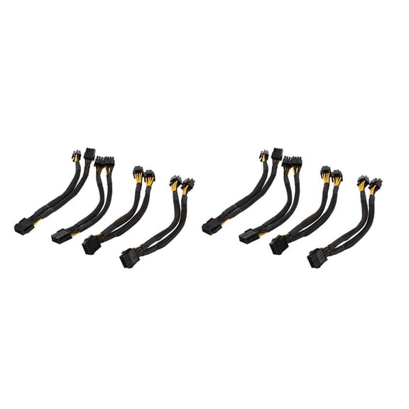 8 Pcs CPU 8 Pin Splitter ATX CPU 8 Pin Female to Dual 8(4+4) Pin Male EPS 12V for Motherboard Power Adapter Cable