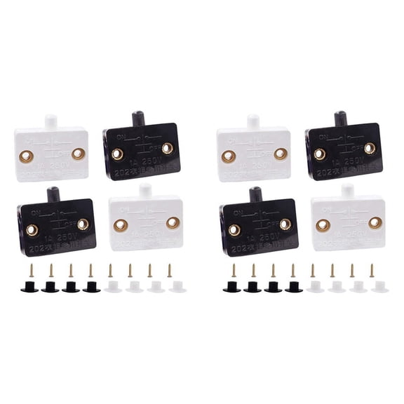 8 Pcs Cabinet Door Switch Cabinet Lamp Switch Drawers Open on Close Door for 12V 24V 110V