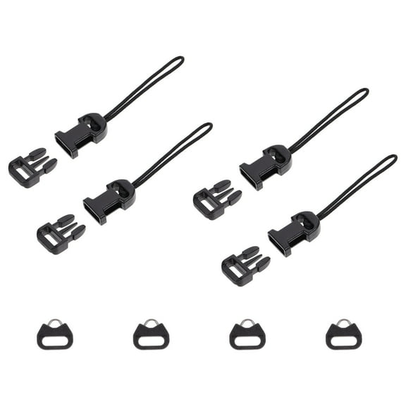 8 Pcs Camera Strap Buckle Quick Release Keychain Wrist Black