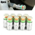 thumbnail image 1 of 8 Pcs New Car Tire Pressure Monitor Valve Cap w/Sensor Indicator 3 Color Eye, 1 of 11