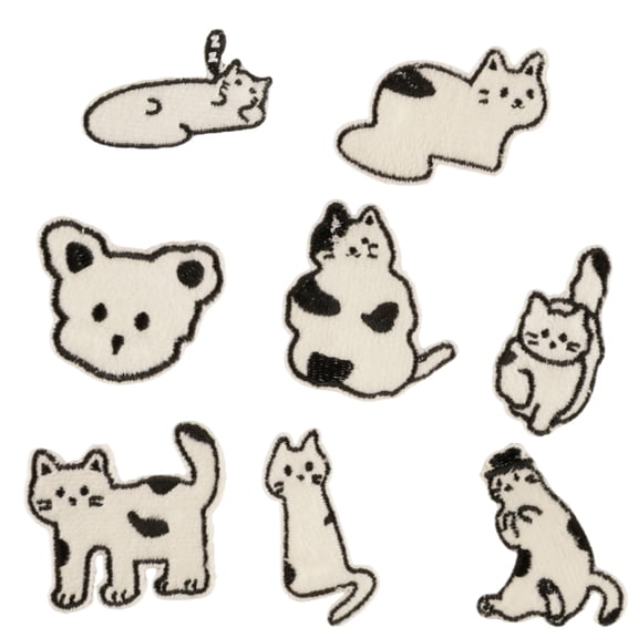 8 Pcs Cartoon Cats Embroidered Patches Iron on PatchesAn1ma1Repair Patches Sewing on Applique Patches for Clothes Bag