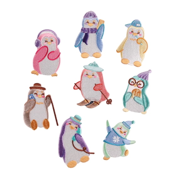 8 Pcs Cartoon Penguins Applique Patches Lovely Iron On Patches Embroidered Patches Repair Patches Sew On Patches