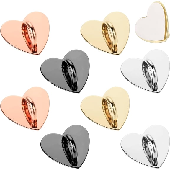 8 Pcs Cell Phone Finger Ring Heart Phone Grip Metal Cell Phone Charm Finger Rings Phone Finger Grip Loop Stand Cute Cell Phone Accessories Finger Grip for DIY Phone Case Pad Tablet Supplies